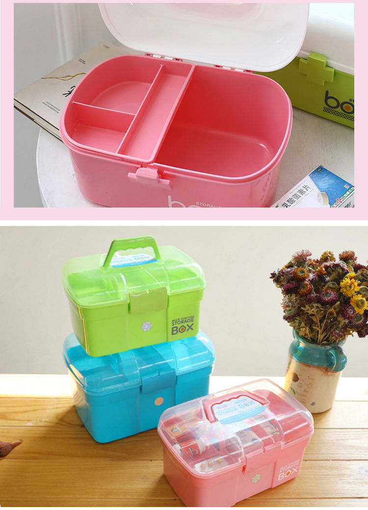 [Buy and Get Free] Family Medicine Box Household Small Medicine Box Drug Storage First-Aid Kit Baby Baby Children Medicine Box