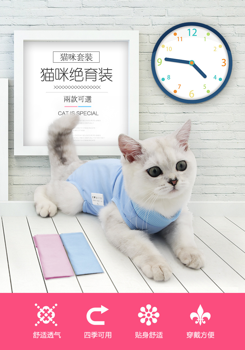 Cat Surgical Clothing Female Cat Sterilization Clothing Weaning Clothing Postoperative Clothing Anti-Licking Summer 