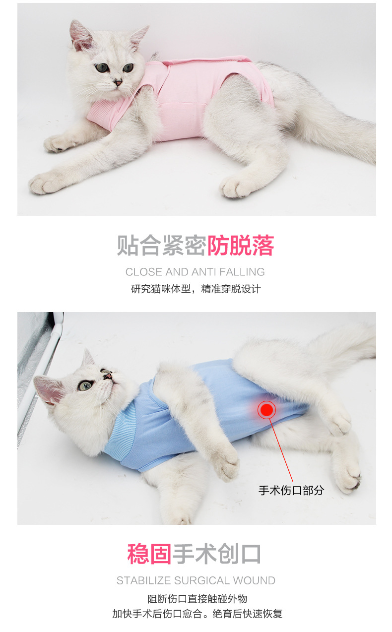 Cat Surgical Clothing Female Cat Sterilization Clothing Weaning Clothing Postoperative Clothing Anti-Licking Summer 