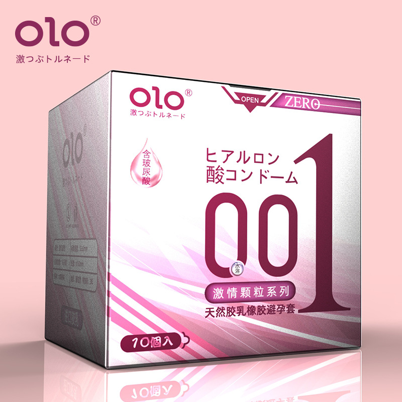 Olo Ultra-Thin Hyaluronic Acid Condom Men's Long-Lasting Condom 001 Adult Sex Hotel Family Planning Supplies Wholesale