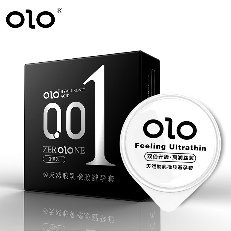 Olo Ultra-Thin Hyaluronic Acid Condom Men's Long-Lasting Condom 001 Adult Sex Hotel Family Planning Supplies Wholesale