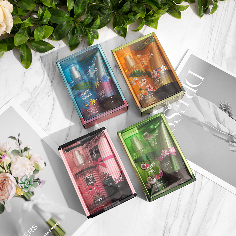 Foreign Trade Popular Style Perfume for Women Body Spray Two-Piece Suit European and American Nourishing Moisturizing Body Lotion Gift Box Wholesale