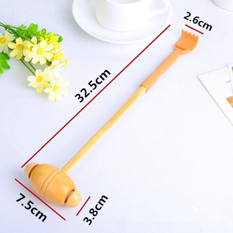 Back Tapping Massage Hammer Wooden Handle Does Not Require People to Scratch and Scratch Back Hand Scratching Device Beating Cervical Spine Waist Massager Itching and Scratching