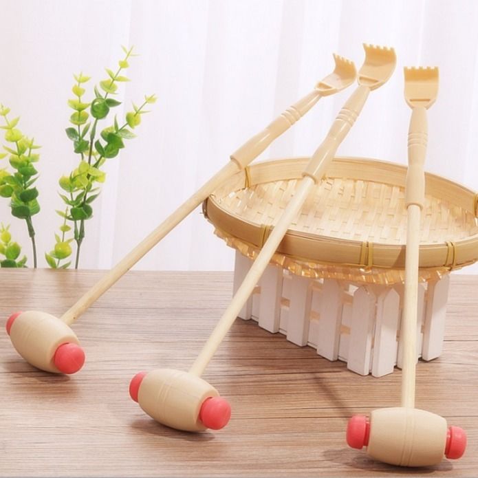 Back Tapping Massage Hammer Wooden Handle Does Not Require People to Scratch and Scratch Back Hand Scratching Device Beating Cervical Spine Waist Massager Itching and Scratching