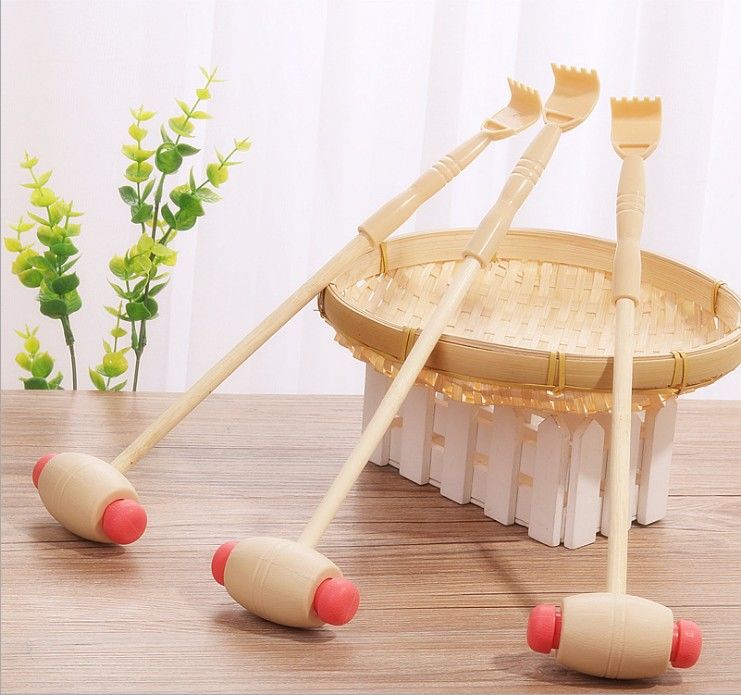 Back Tapping Massage Hammer Wooden Handle Does Not Require People to Scratch and Scratch Back Hand Scratching Device Beating Cervical Spine Waist Massager Itching and Scratching