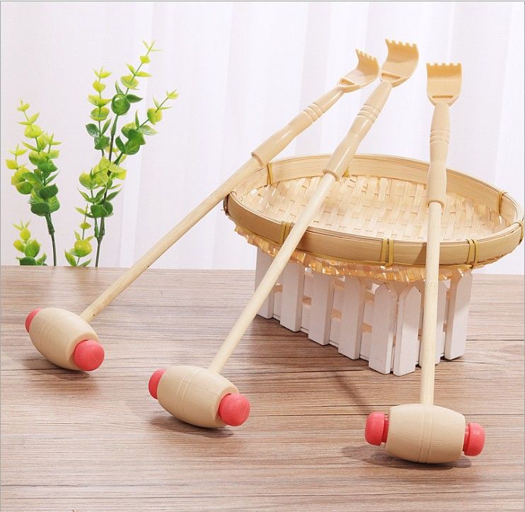 Back Tapping Massage Hammer Wooden Handle Does Not Require People to Scratch and Scratch Back Hand Scratching Device Beating Cervical Spine Waist Massager Itching and Scratching