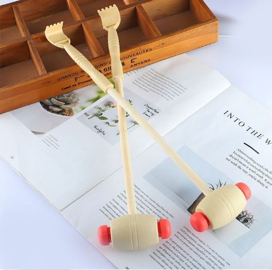 Back Tapping Massage Hammer Wooden Handle Does Not Require People to Scratch and Scratch Back Hand Scratching Device Beating Cervical Spine Waist Massager Itching and Scratching
