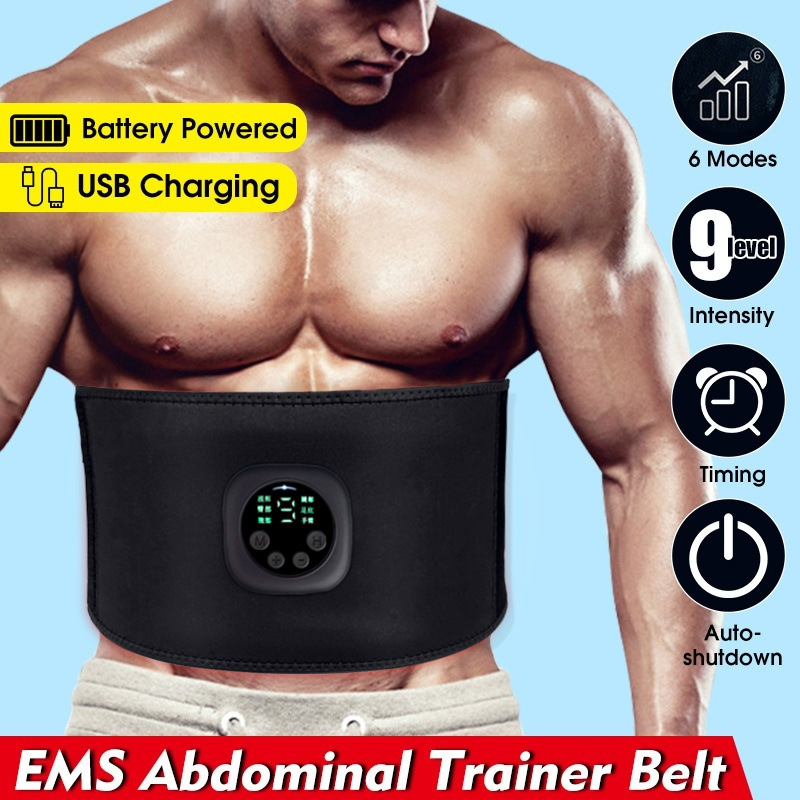 Foreign Trade Slimming Belt EMS Abdominal Fitness Instrument Waist Supporter Belt Abdominal Stickers Massage Fitness Equipment Body Slimming Device Power Plate
