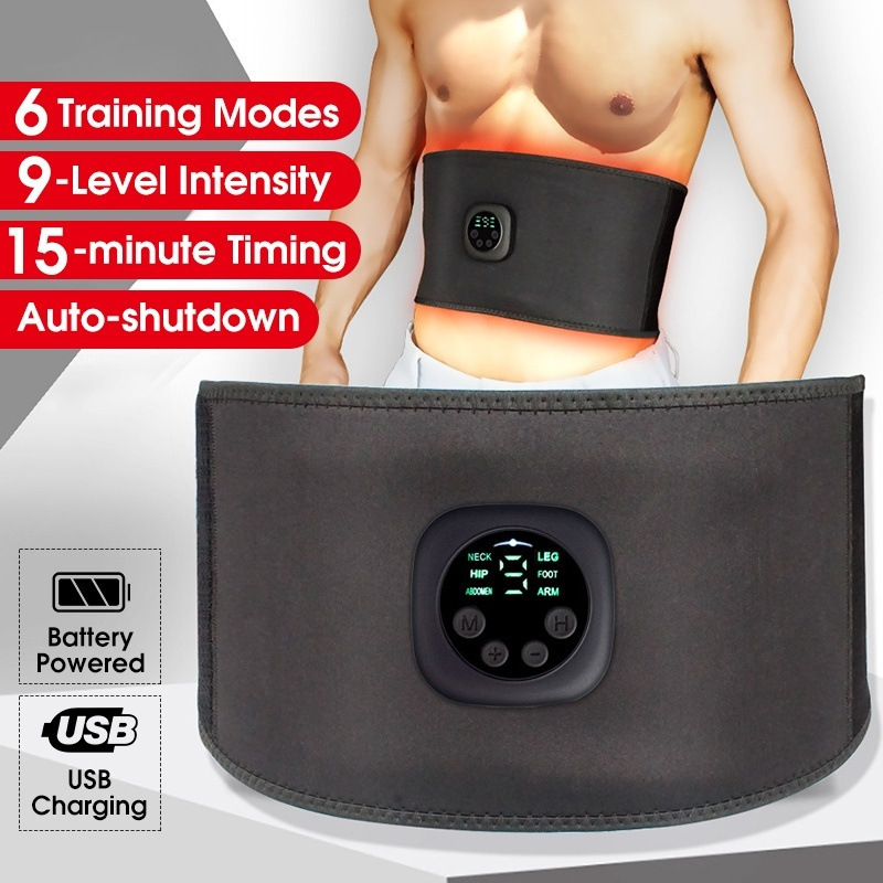Foreign Trade Slimming Belt EMS Abdominal Fitness Instrument Waist Supporter Belt Abdominal Stickers Massage Fitness Equipment Body Slimming Device Power Plate