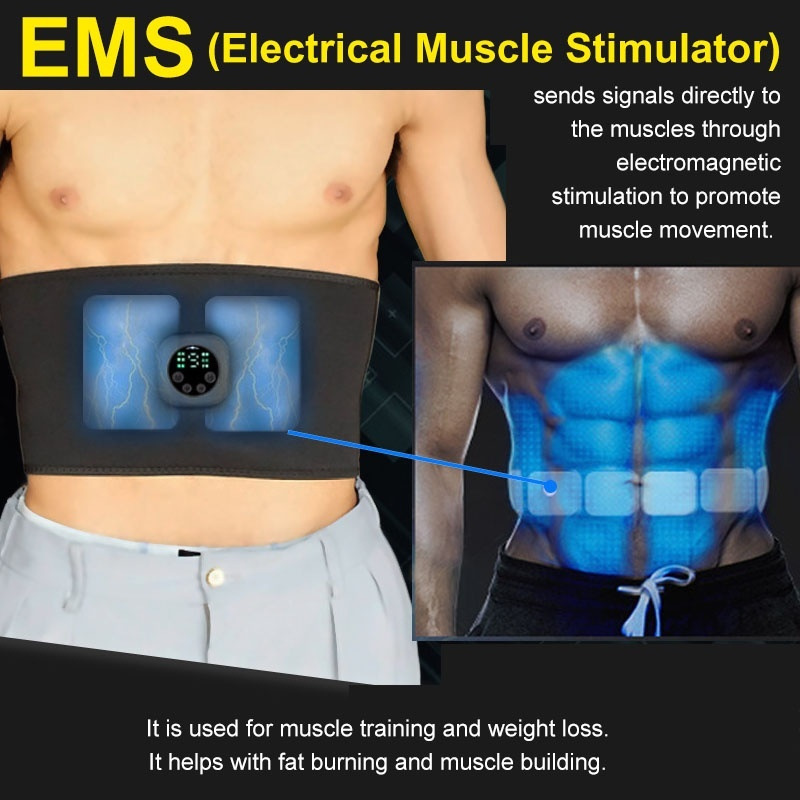 Foreign Trade Slimming Belt EMS Abdominal Fitness Instrument Waist Supporter Belt Abdominal Stickers Massage Fitness Equipment Body Slimming Device Power Plate