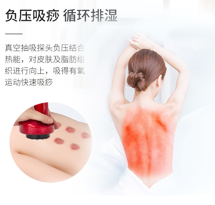 Negative Pressure Electric Gua Sha Scraping Massager Gua Sha Scraping Device Heating Physiotherapeutic Instrument Massage Instrument Gravity Operator Health Instrument Cupping Device