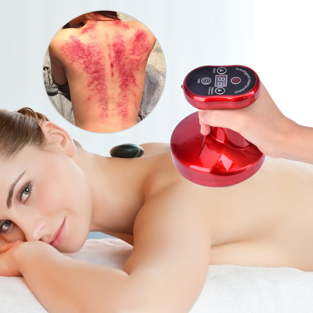 Negative Pressure Electric Gua Sha Scraping Massager Gua Sha Scraping Device Heating Physiotherapeutic Instrument Massage Instrument Gravity Operator Health Instrument Cupping Device