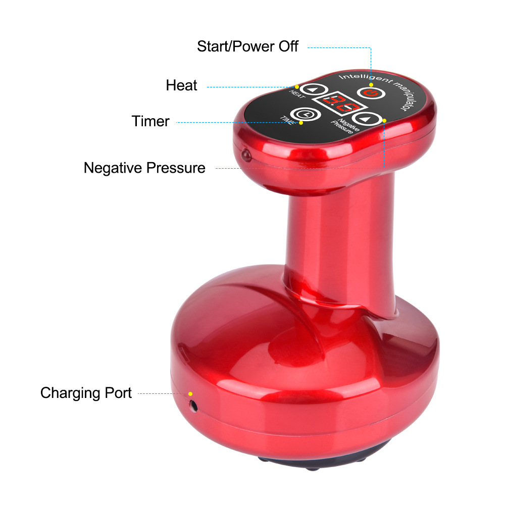 Negative Pressure Electric Gua Sha Scraping Massager Gua Sha Scraping Device Heating Physiotherapeutic Instrument Massage Instrument Gravity Operator Health Instrument Cupping Device