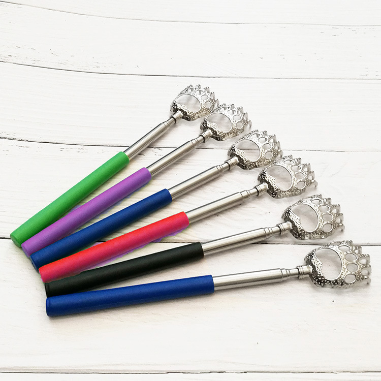 Don &#039;T Ask For People Scratching Device Back Scratcher Full Body Health Massage Rake Bear Claw Retractable Stainless Steel Scratching Device Old Man &#039;S Happiness