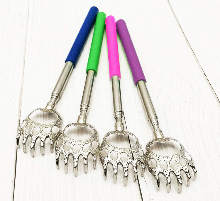 Don 'T Ask For People Scratching Device Back Scratcher Full Body Health Massage Rake Bear Claw Retractable Stainless Steel Scratching Device Old Man 'S Happiness
