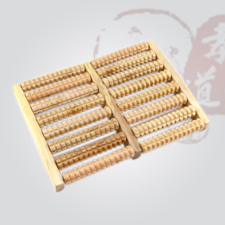 Factory Direct Sales Natural Wooden Reflexology Foot Massager Foot Massage Device Wooden Six-Row Roller Massager Wholesale