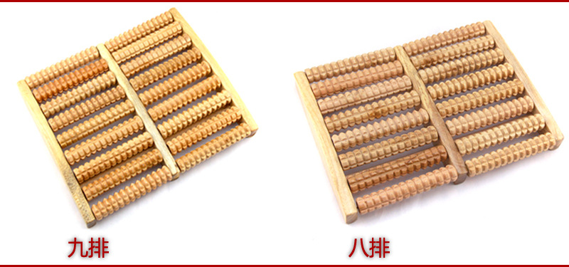 Factory Direct Sales Natural Wooden Reflexology Foot Massager Foot Massage Device Wooden Six-Row Roller Massager Wholesale