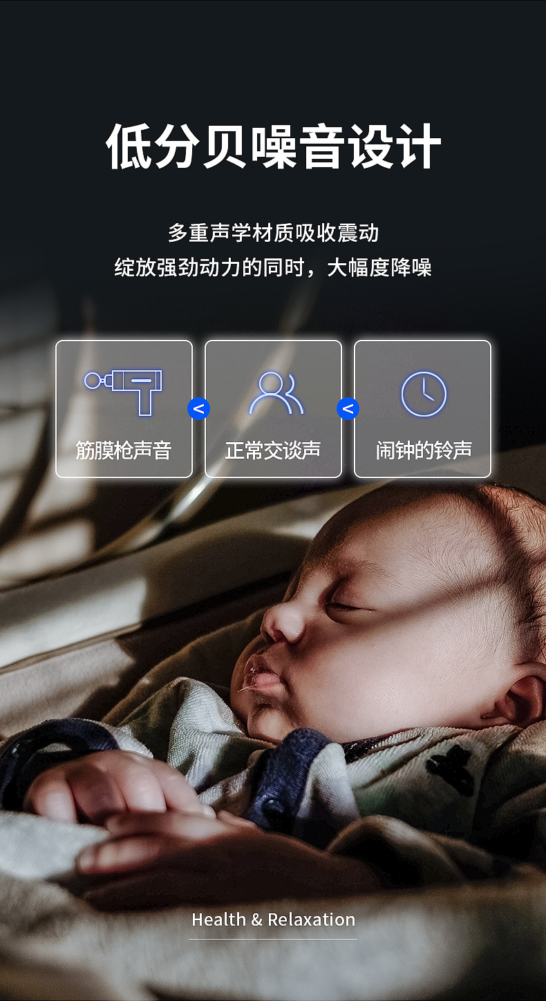 Cross-Border Massage Gun Fascia Gun Muscle Massager Fitness Exercise Relaxation Device Massage Gun Charging USB