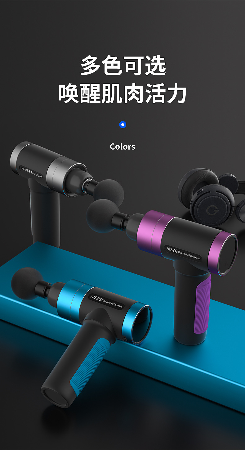 Cross-Border Massage Gun Fascia Gun Muscle Massager Fitness Exercise Relaxation Device Massage Gun Charging USB