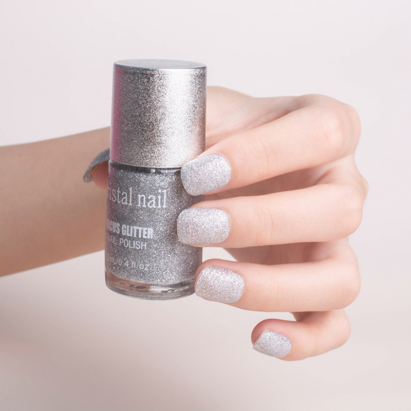 Nail Polish Baking-Free Cross-Border 15ml Quick-Drying Non-Peelable Long-Lasting Gold Sand Nail Polish 12-Color Nail Polish Set