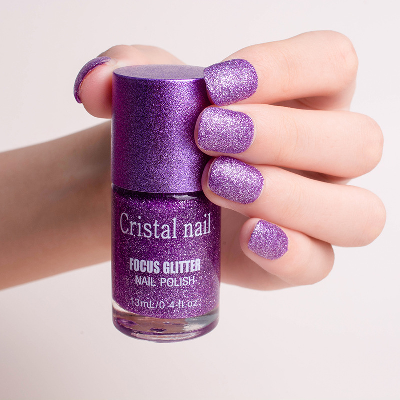Nail Polish Baking-Free Cross-Border 15ml Quick-Drying Non-Peelable Long-Lasting Gold Sand Nail Polish 12-Color Nail Polish Set