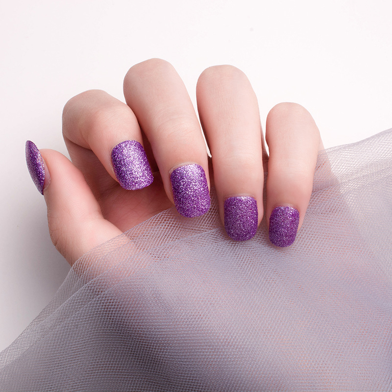 Nail Polish Baking-Free Cross-Border 15ml Quick-Drying Non-Peelable Long-Lasting Gold Sand Nail Polish 12-Color Nail Polish Set