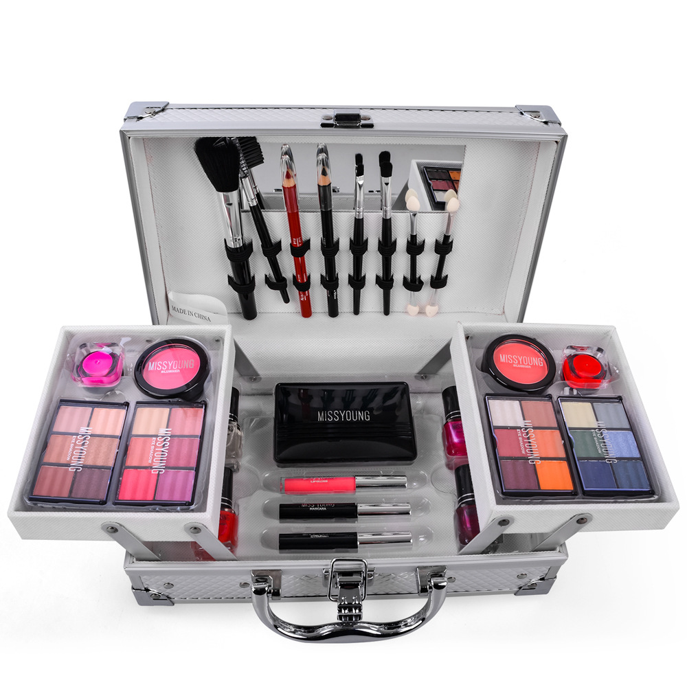 Foreign Trade Popular Style Cosmetics Set Makeup Set Lip Gloss Eye Shadow Blush Nail Polish Combination Set Cosmetic Case