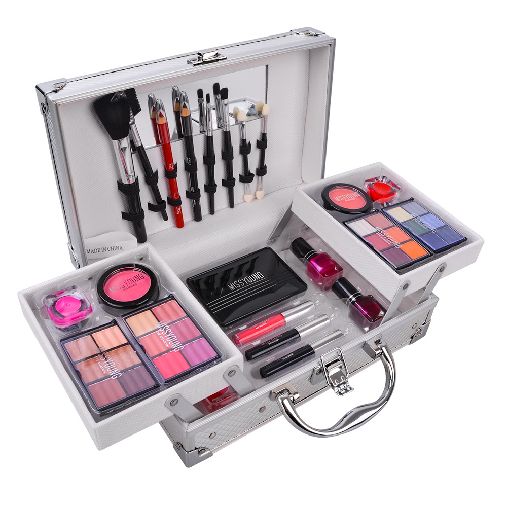 Foreign Trade Popular Style Cosmetics Set Makeup Set Lip Gloss Eye Shadow Blush Nail Polish Combination Set Cosmetic Case