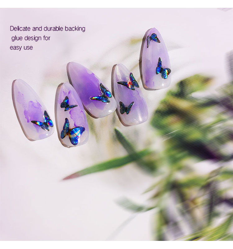 Cross-Border Hot-Selling Manicure Simulation Laser Butterfly Sticker Ins Wind 3D Waterproof Cute Butterfly Nail Sticker Cross-Border Hot-Selling Manicure Simulation Laser Butterfly Sticker Ins Wind 3D Waterproof Cute Butterfly Nail Sticker