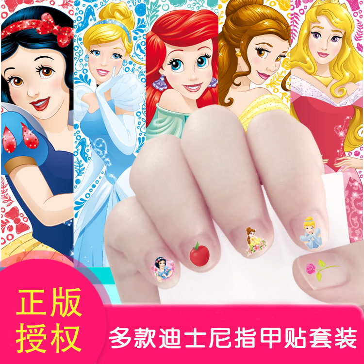 Genuine 3D Princess Elsa Frozen Cartoon Nail Sticker Disney Sticker Children Girl Nail Sticker
