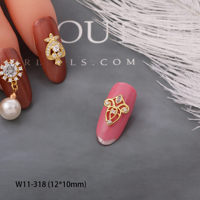 Xiaohongshu Same Style Rhinestone Pearl Nail Chain Jewelry Internet Celebrity Dignified Pendant DIY Nail Diamond Sticker in Stock
