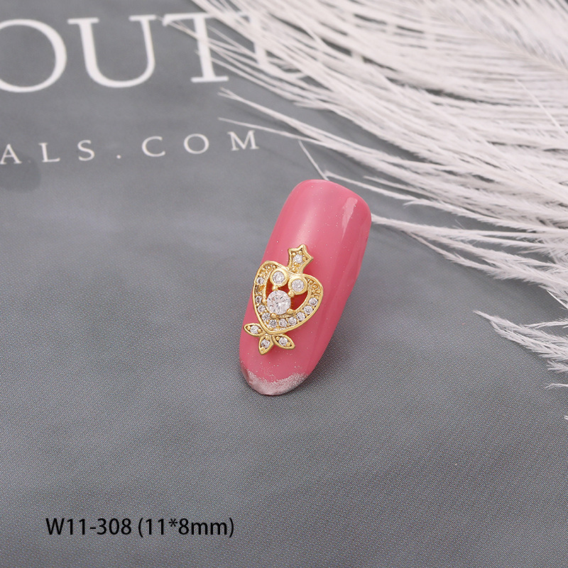 Xiaohongshu Same Style Rhinestone Pearl Nail Chain Jewelry Internet Celebrity Dignified Pendant DIY Nail Diamond Sticker in Stock
