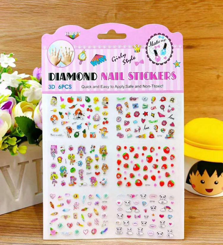 Children's Cute Cartoon Princess Mermaid Nail Sticker All-in-One Large Sheet Diamond Sticker Toy Girl Nail Rhinestone-Sticking Children's Cute Cartoon Princess Mermaid Nail Sticker All-in-One Large Sheet Diamond Sticker Toy Girl Nail Rhinestone-Sticking