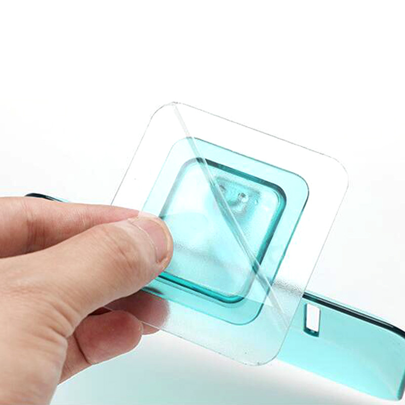Wall-Mounted Drain Soap Box Magical Non-Marking Sticker Nail-Free Crystal Soap Dish Bathroom Soap Storage Rack Handmade Soap Holder