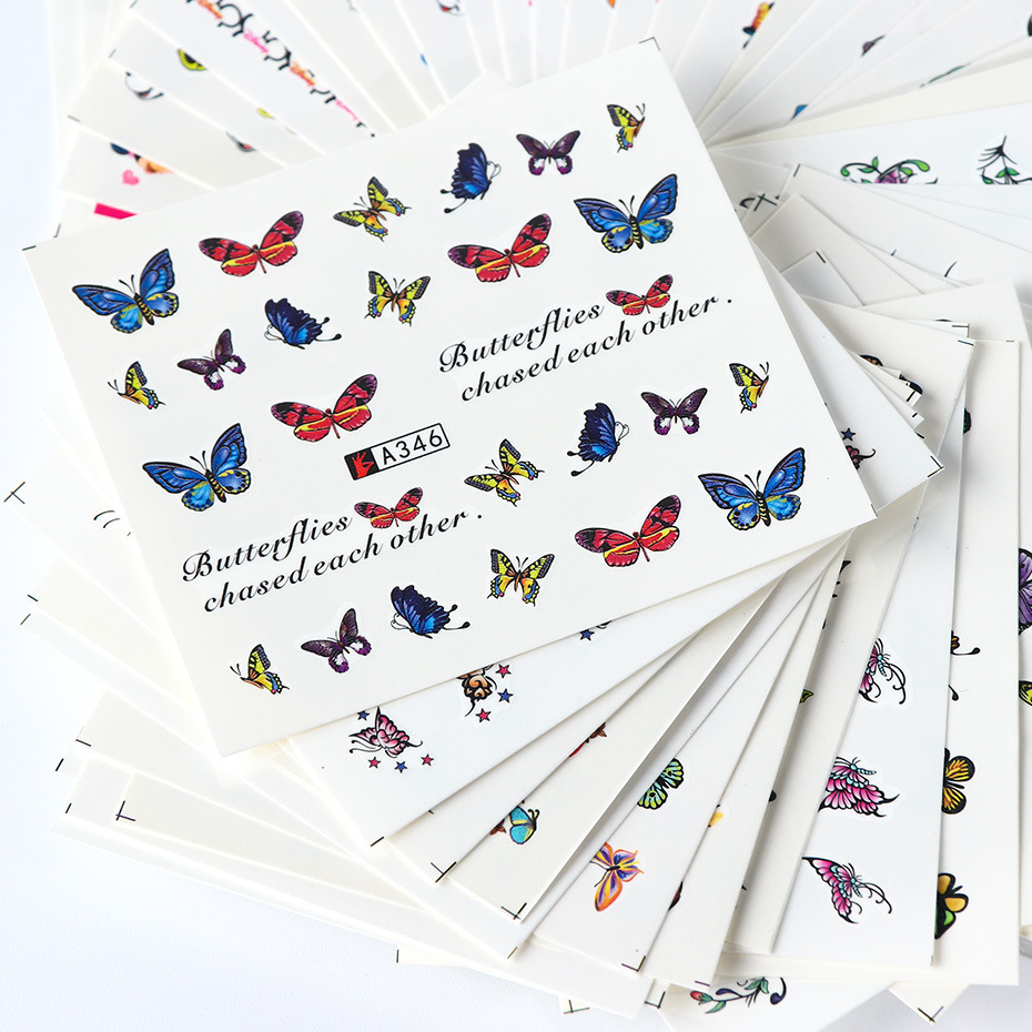 Nail Butterfly Nail Sticker Nail Decal Watermark Sticker 50 PCs One Set Non-Repeating Cross-Border Hot Style Nail Butterfly Nail Sticker Nail Decal Watermark Sticker 50 PCs One Set Non-Repeating Cross-Border Hot Style