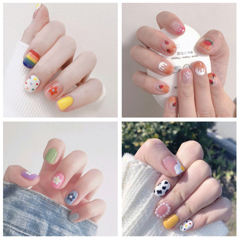 Full Waterproof Environmentally Friendly Girl&#039;s Nail Sticker Small Red TikTok Celebrity Inspired Nail Polish Film