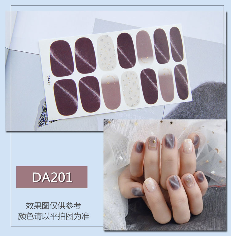 Full Waterproof Environmentally Friendly Girl's Nail Sticker Small Red TikTok Celebrity Inspired Nail Polish Film