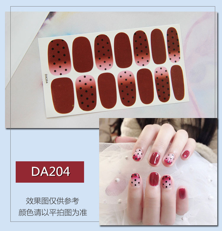 Full Waterproof Environmentally Friendly Girl's Nail Sticker Small Red TikTok Celebrity Inspired Nail Polish Film