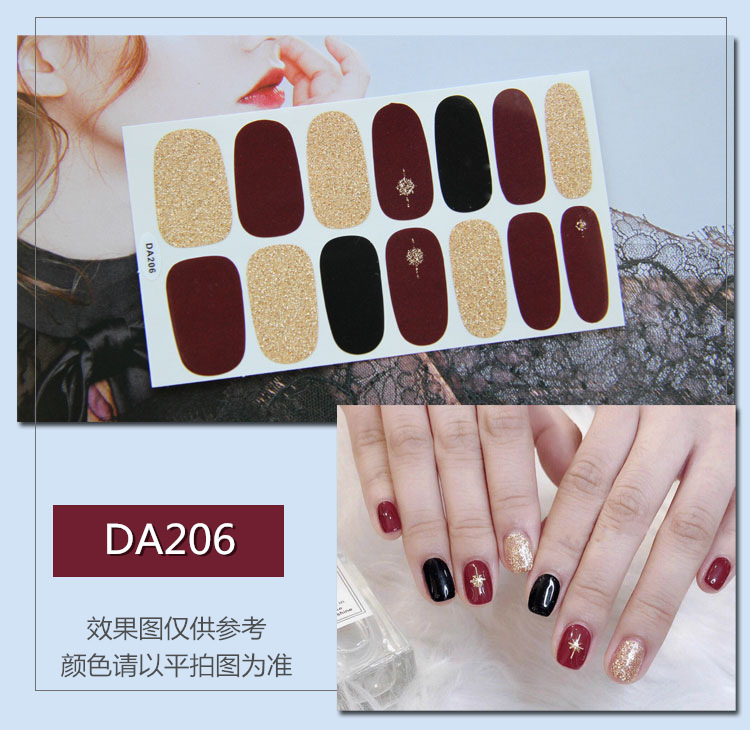 Full Waterproof Environmentally Friendly Girl's Nail Sticker Small Red TikTok Celebrity Inspired Nail Polish Film