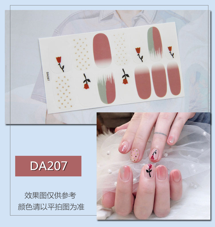 Full Waterproof Environmentally Friendly Girl's Nail Sticker Small Red TikTok Celebrity Inspired Nail Polish Film