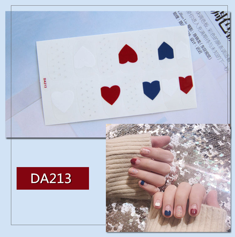 Full Waterproof Environmentally Friendly Girl's Nail Sticker Small Red TikTok Celebrity Inspired Nail Polish Film