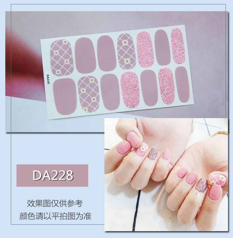 Full Waterproof Environmentally Friendly Girl's Nail Sticker Small Red TikTok Celebrity Inspired Nail Polish Film
