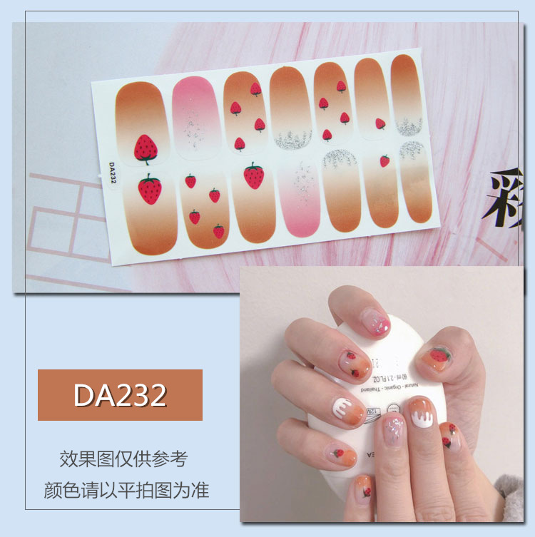 Full Waterproof Environmentally Friendly Girl's Nail Sticker Small Red TikTok Celebrity Inspired Nail Polish Film