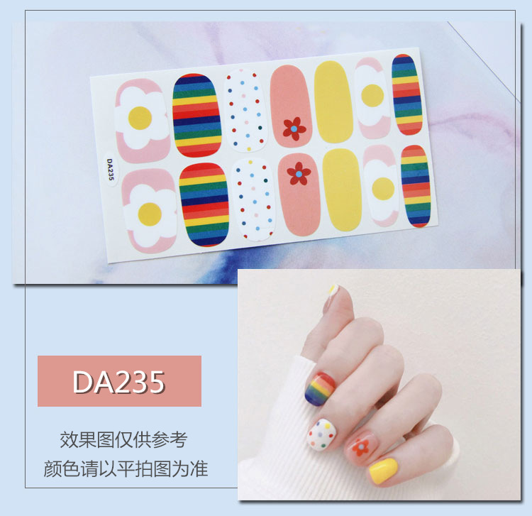 Full Waterproof Environmentally Friendly Girl's Nail Sticker Small Red TikTok Celebrity Inspired Nail Polish Film