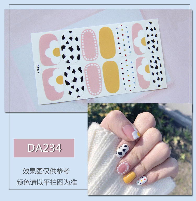 Full Waterproof Environmentally Friendly Girl's Nail Sticker Small Red TikTok Celebrity Inspired Nail Polish Film