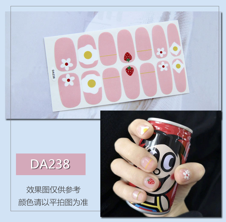 Full Waterproof Environmentally Friendly Girl's Nail Sticker Small Red TikTok Celebrity Inspired Nail Polish Film