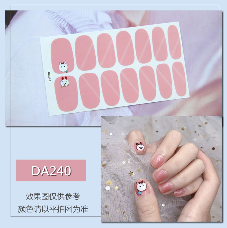 Full Waterproof Environmentally Friendly Girl's Nail Sticker Small Red TikTok Celebrity Inspired Nail Polish Film