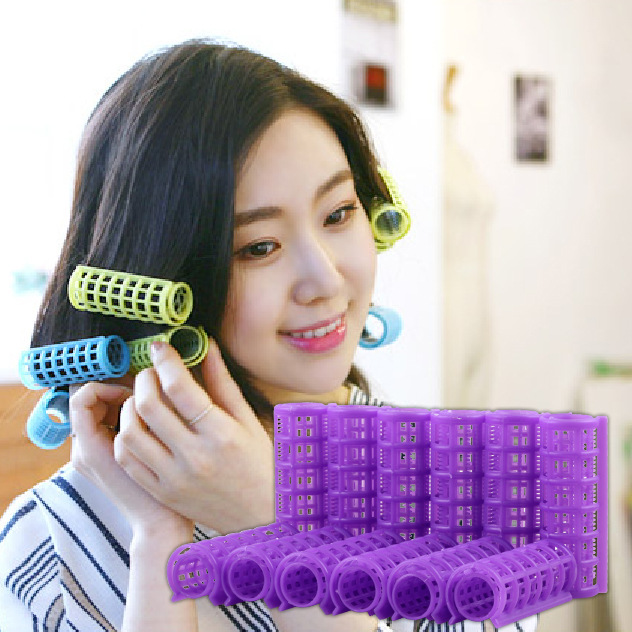Factory Direct Sales DIY Plastic Double-Layer Child and Mother Tube Hair Roller Hair Curler Bangs Hair Curlers Nylon Self-Adhesive Hair Roller Hair Curlers