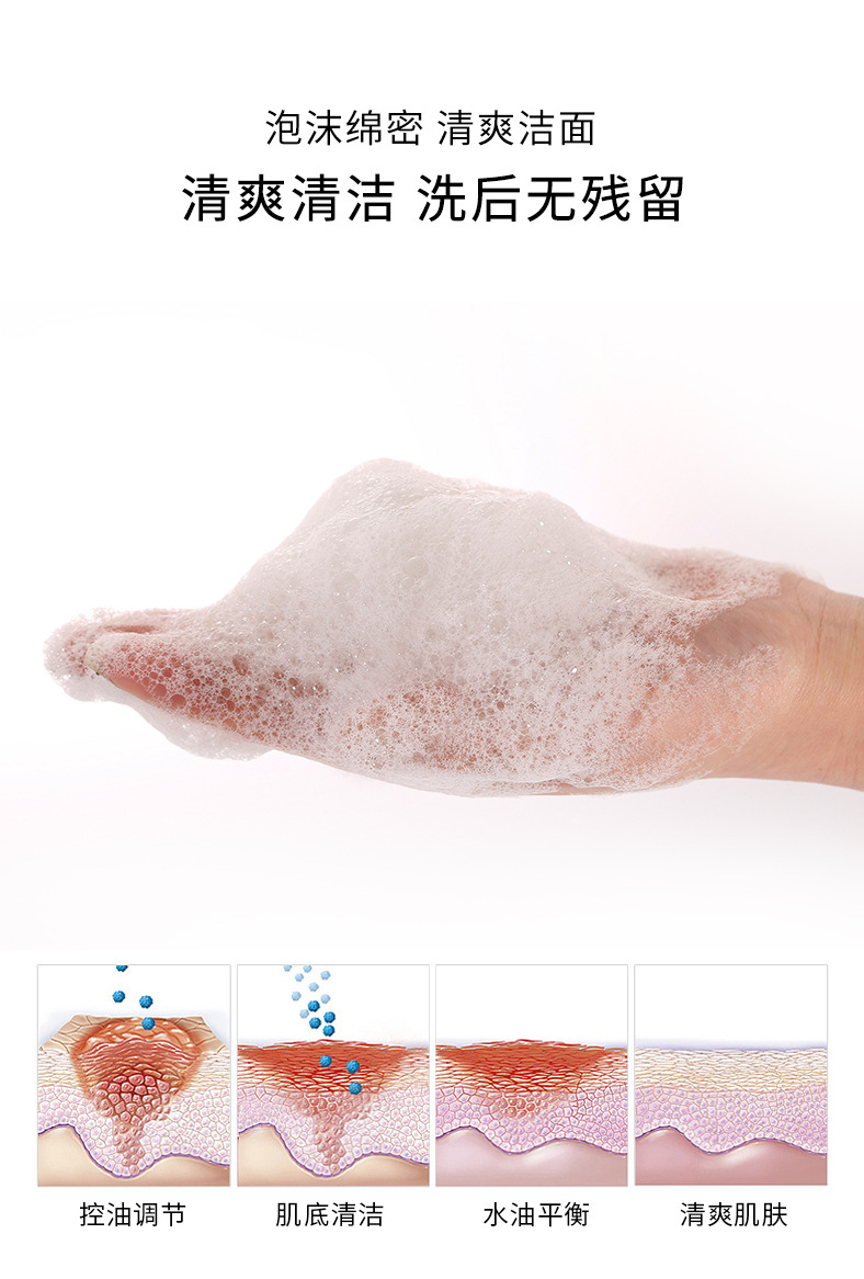 Xifei Shi Cleansing Acne Girls Facial Cleanser Oil Control and Water Supplement Amino Acid Men's Facial Cleanser Source Factory Wholesale