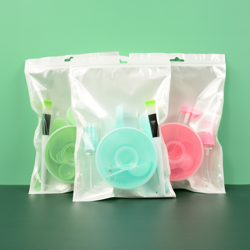 Mask Blending Bowl Sticks Suit 9 PCs Set DIY Tools Makeup Brush Compressed Facial Mask Tissue Bubble Bottle Measuring Spoon with Silicone Brush